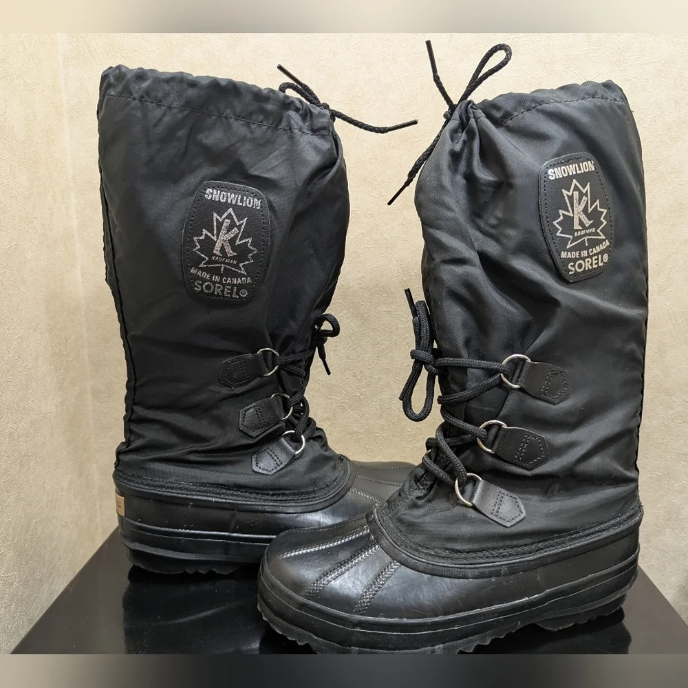 Sorel Kaufman Chunky Snow Lion Boots Size 6 Women's Vintage As New - Picture 9 of 14